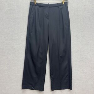 J Crew Womens Essential Wide Leg Pants Black Size 8 - EUC